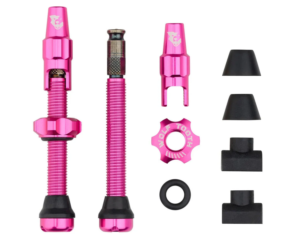 Wolf Tooth Components Tubeless Valve Stem Kit For Clik Valve (Pink) (44mm)